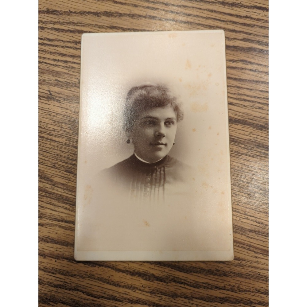 Antique Cabinet Card Lady Woman Photo Victorian Portrait Gloversville New York